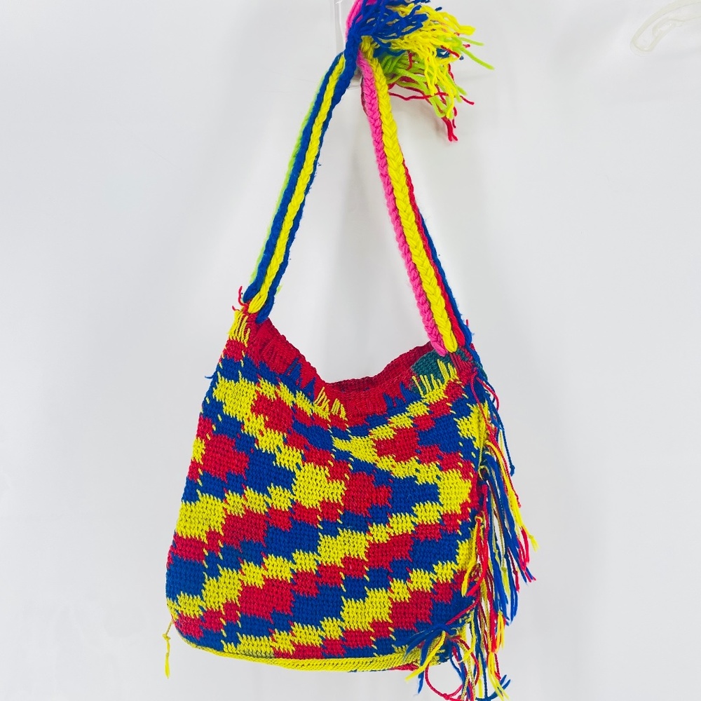 Peruvian BOHO Pouch Bag Handwoven Purse Handmade Authentic Colorful Geo Design